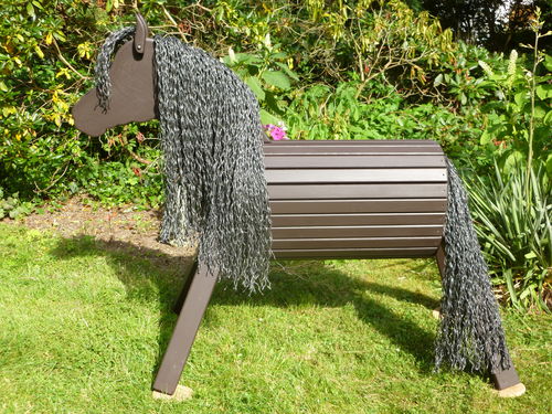 80cm Holzpferd Pony wetterfest lasiert