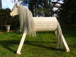 !!! SALE !!! 100cm Holzpferd unlasiert natur mit Maul für Trense